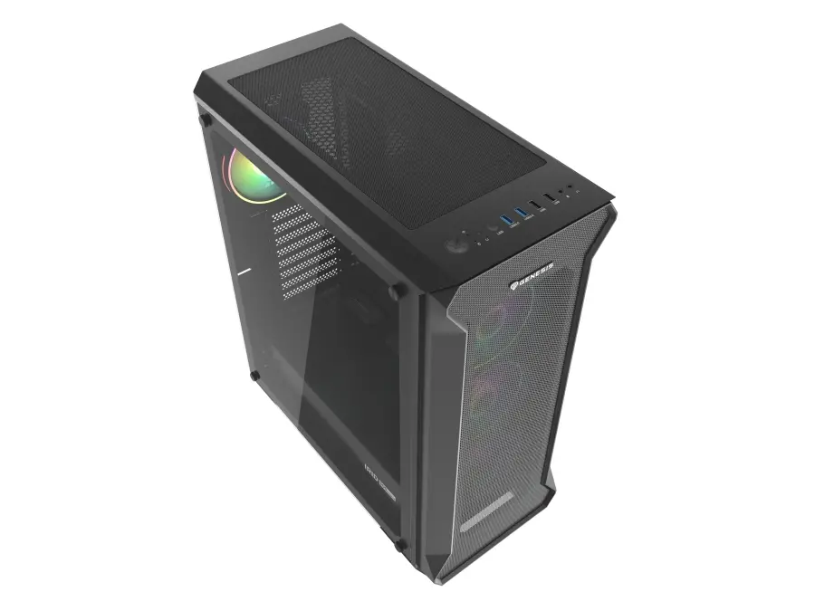 Кутия за компютър, Genesis Gaming PC Case IRID 505 ARGB V2 Midi Tower Window Black - image 6