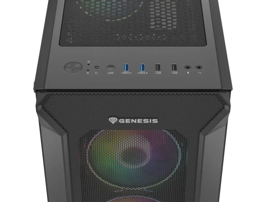 Кутия за компютър, Genesis Gaming PC Case IRID 505 ARGB V2 Midi Tower Window Black - image 9