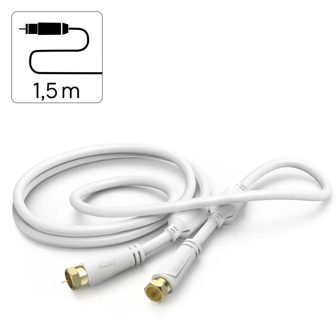 HAMA Коаксиален антенен кабел SAT, F-Plug - F-Plug, 1,5 m, 100 dB, 205251 - image 3