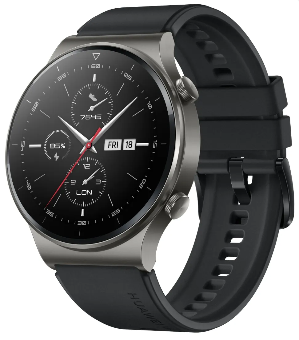 Часовник, Huawei WATCH GT2 Pro Sport 46.7mm, Vidar-B19S, 1,39" AMOLED 454 x 454 HD, 4GB, Bluetooth 5.1, GPS, 5ATM, Black Fluoroelastomer Strap - image 1