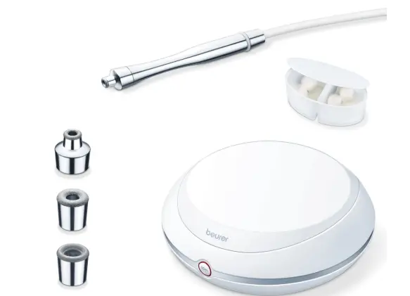 Уред за лице, Beurer FC 100 Pureo Derma Peel microdermabrasion,Exfoliation/vacuum massage, 5 intensity levels,Indicator lamp,3 high-quality attachments,20 replacement filters,With integrated mirror - image 1