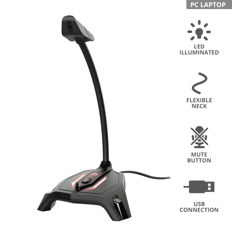 Микрофон, TRUST GXT 215 Zabi LED USB Gaming Microphone - image 3