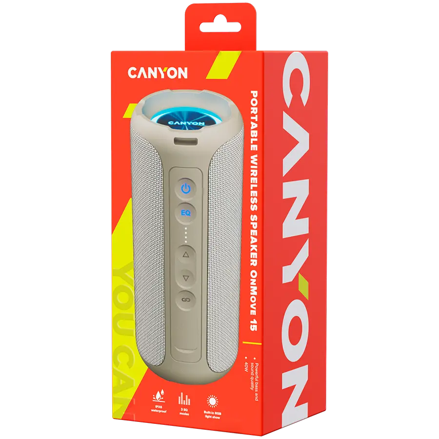 CANYON speaker OnMove 15W EQ TWS AUX Beige - image 5