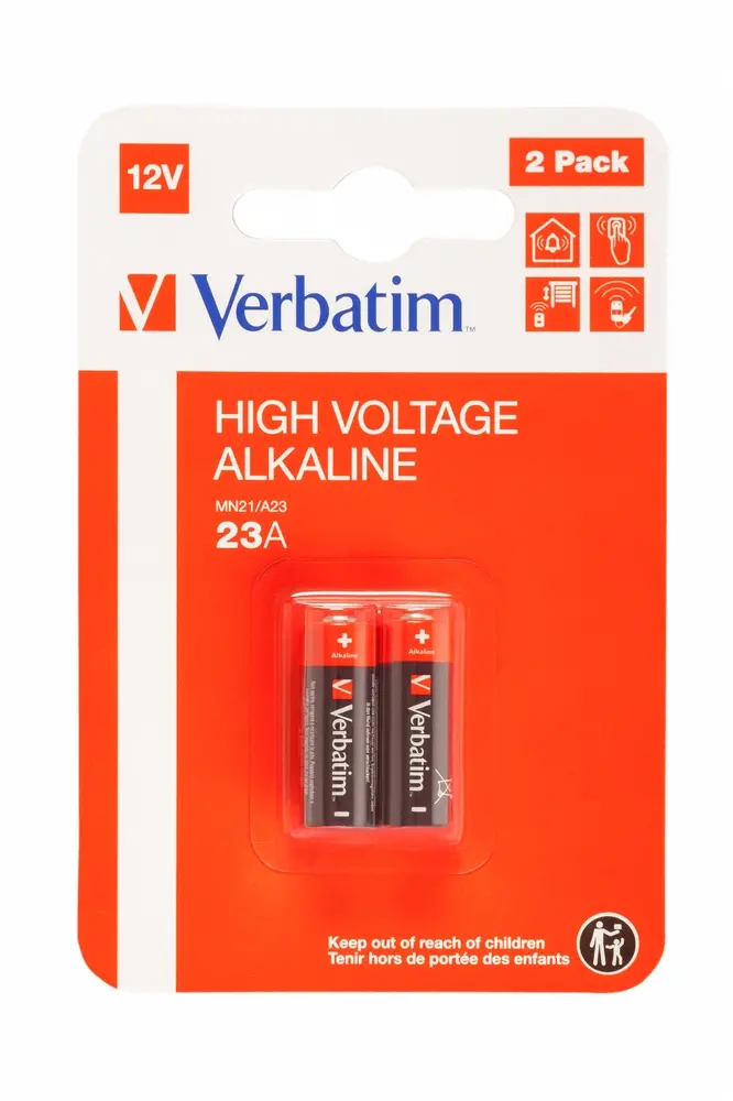 Батерия, Verbatim ALKALINE BATTERY 12V 23A (MN21/A23) 2 PACK