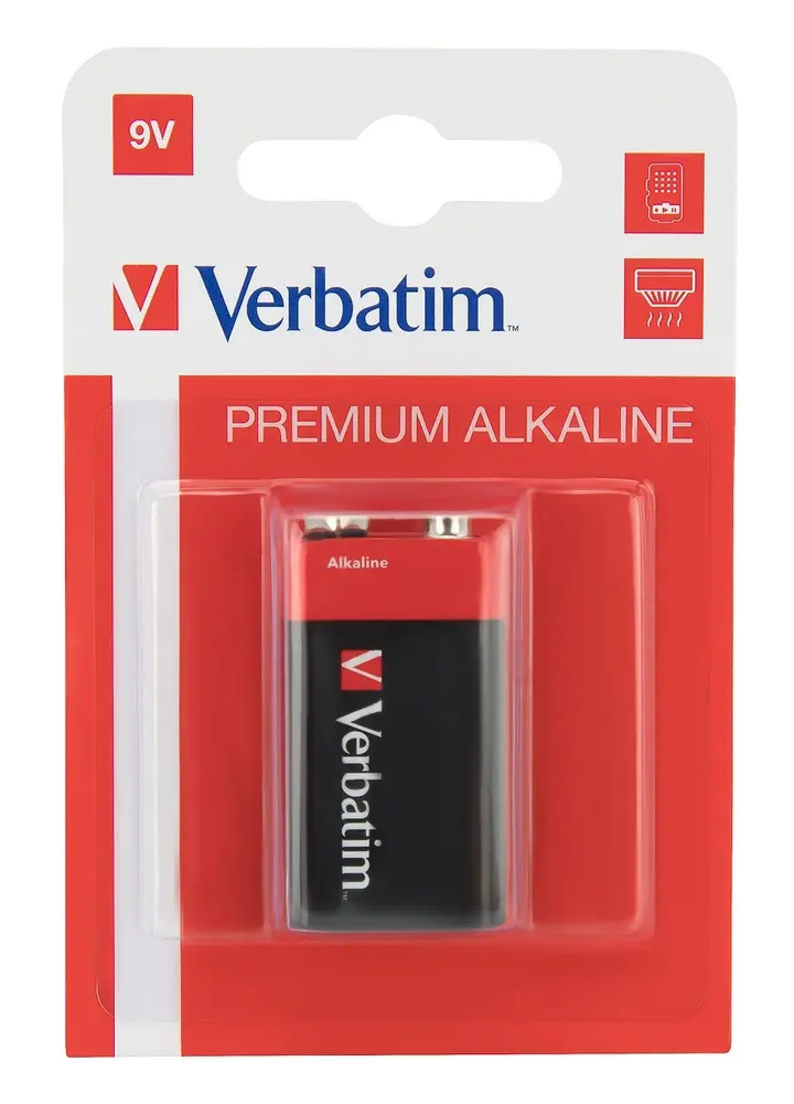 Батерия, Verbatim ALKALINE BATTERY 9V 1 PACK (HANGCARD)