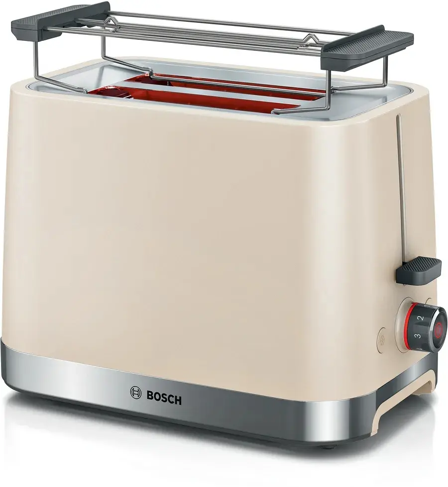 Тостер, Bosch TAT4M227, MyMoment Compact toaster, 950 W, Auto power off, Defrost and reheat setting, Removable and foldable bun attachment, High lift, Cream