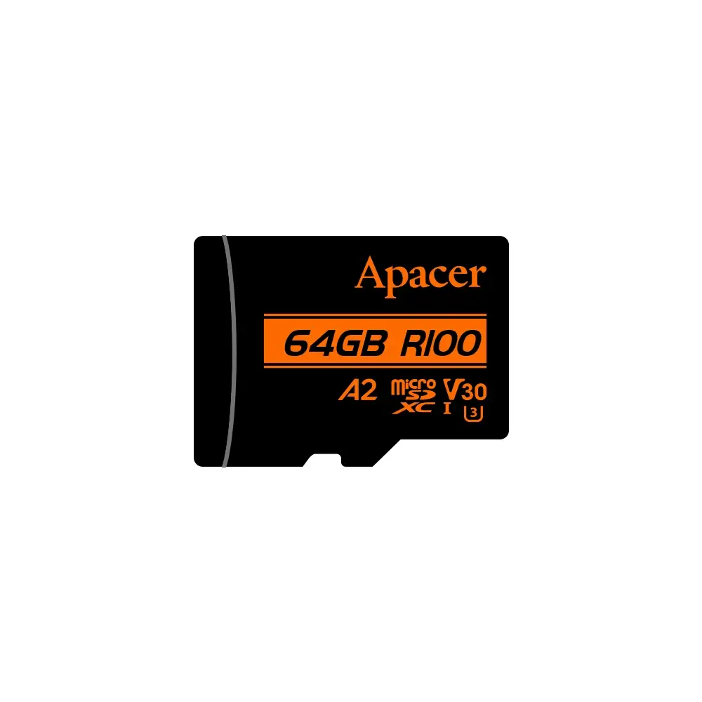 Apacer карта памет microSDXC 64GB UHS-I U3 V30 A2, Adapter - AP64GMCSX10U8-R - image 1