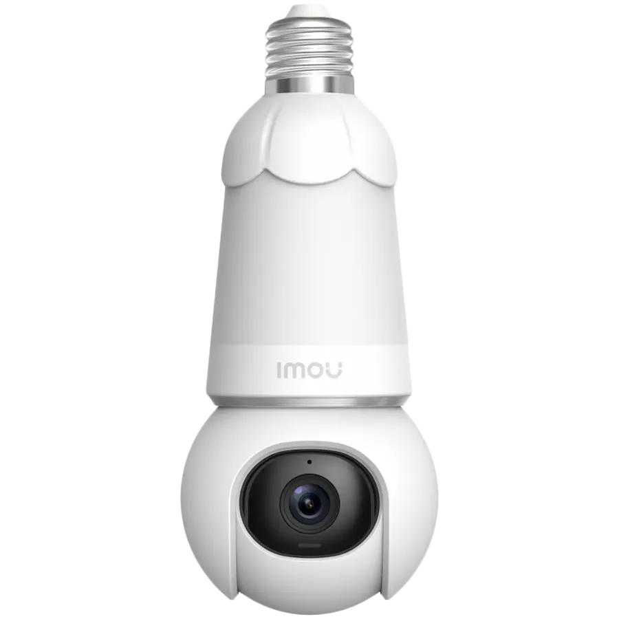Imou 5MP Wi-Fi PTZ Bulb camera, H.265, 2.8 mm lens, Smart Full-Color Night Vision, Panoramic Pan & Tilt (340° Coverage), Built-in Mic & Speaker, Siren, Built-in Spotlight, Wi-Fi 6, Human/Vehicle Detection, Smart Auto Tracking, 350 Lumen