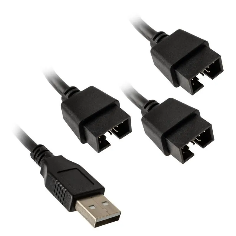 USB Хъб Lian Li PW-U2TPAB USB 2.0 1-към-3 Hub - Черно - image 1