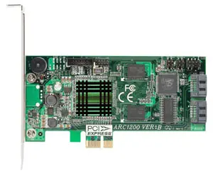 ARC-1200 2port internal PCI-Express controller, 128MB RAM, RAID 0,1,JBOD, PCI-E x1