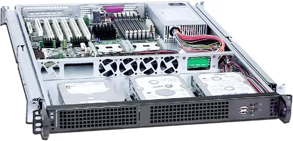 Кутия 1U Rack eATX 1x5.25", 2x3.5", without PSU