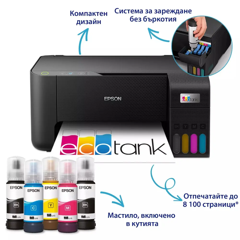 Мастилоструйно многофункционално устройство, Epson EcoTank L3230 MFP - image 1