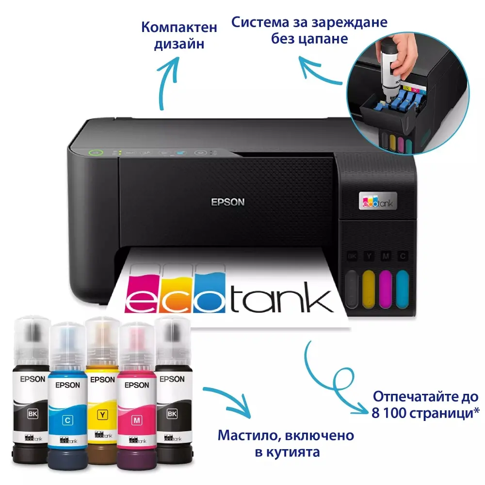 Мастилоструйно многофункционално устройство, Epson EcoTank L3270 WiFi MFP - image 1