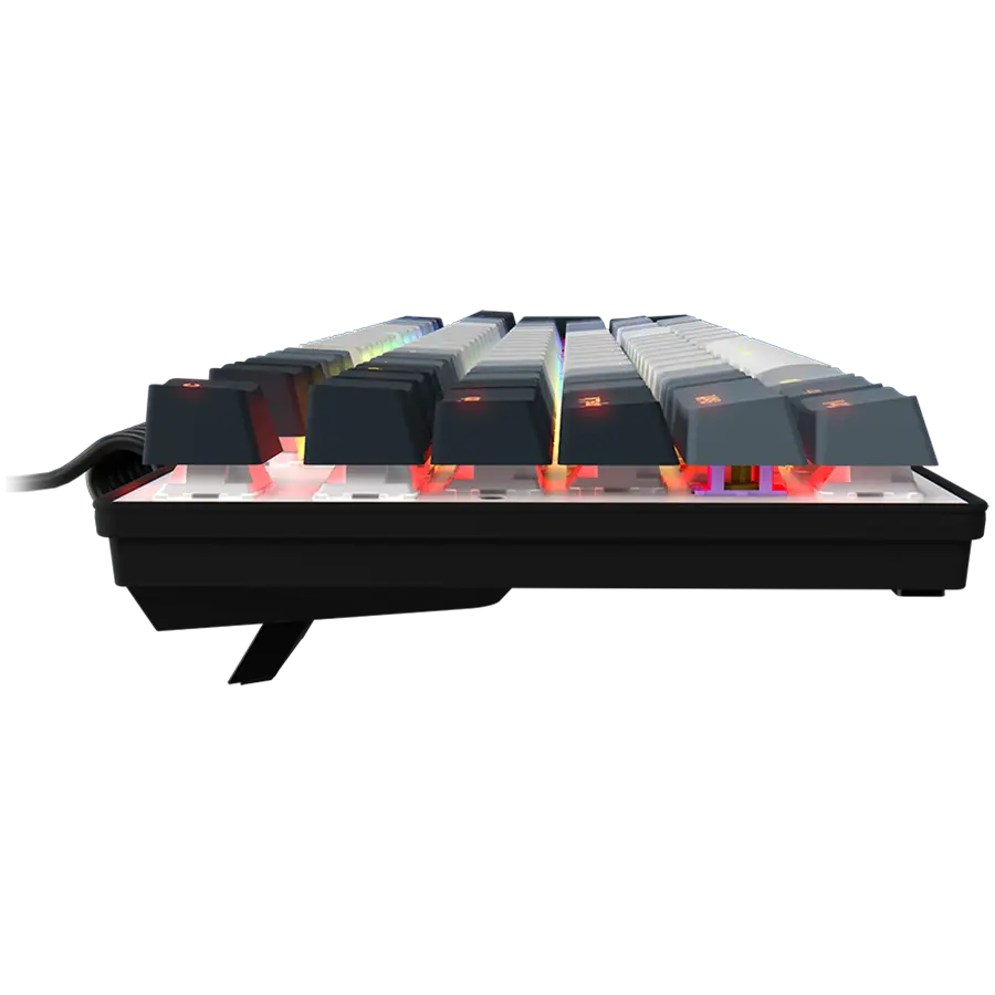 LORGAR Azar 514, Wired mechanical gaming keyboard, RGB backlight, 1680000 colour variations, 18 modes, keys number: 104, 50M clicks, linear dream switches, spring cable up to 3.4m, ABS plastic+metal, magnetic cover, 450*136*39mm, 1.17kg, white, EN layout - image 4