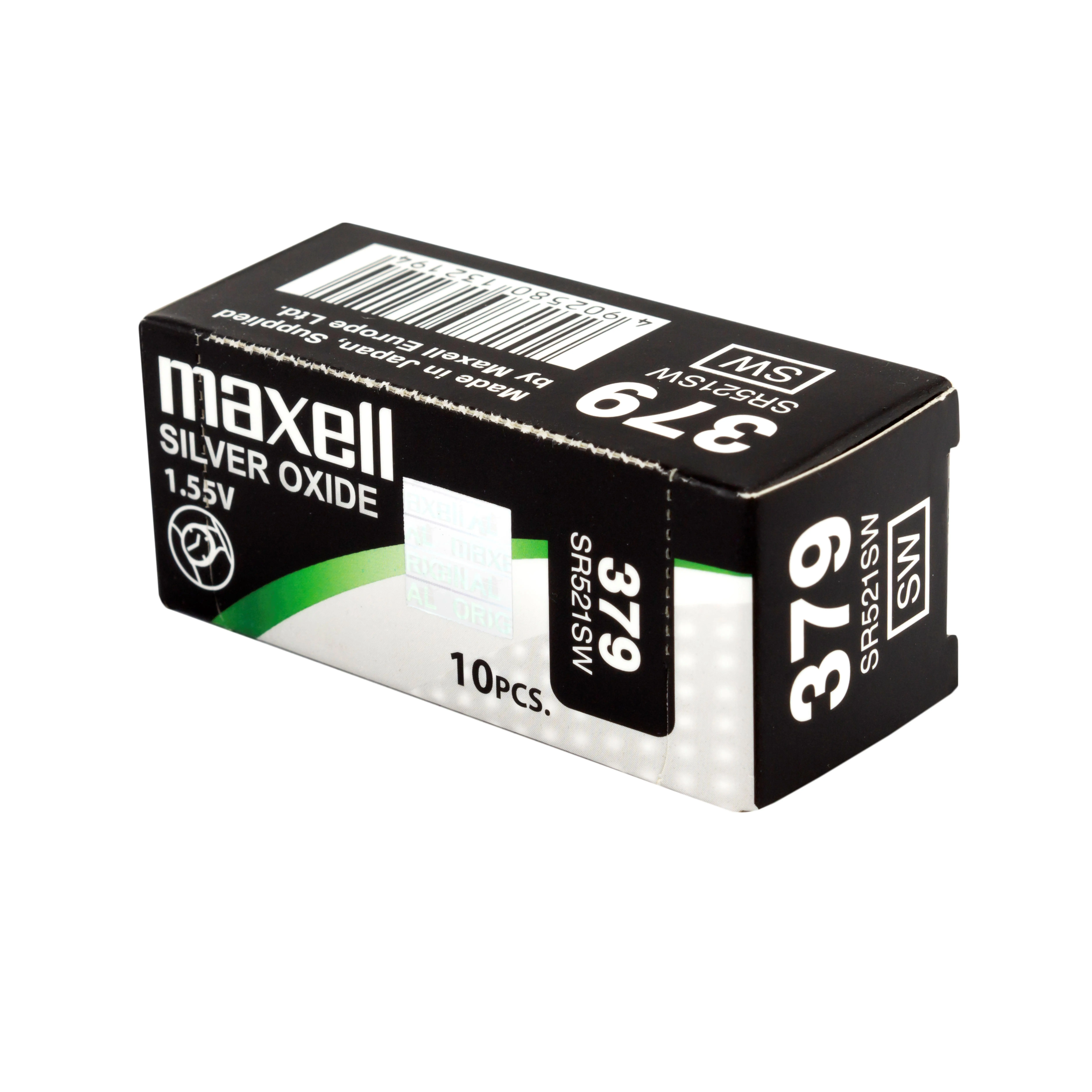 Бутонна батерия сребърна MAXELL SR521 SW /AG0/379/ 1.55V - image 3