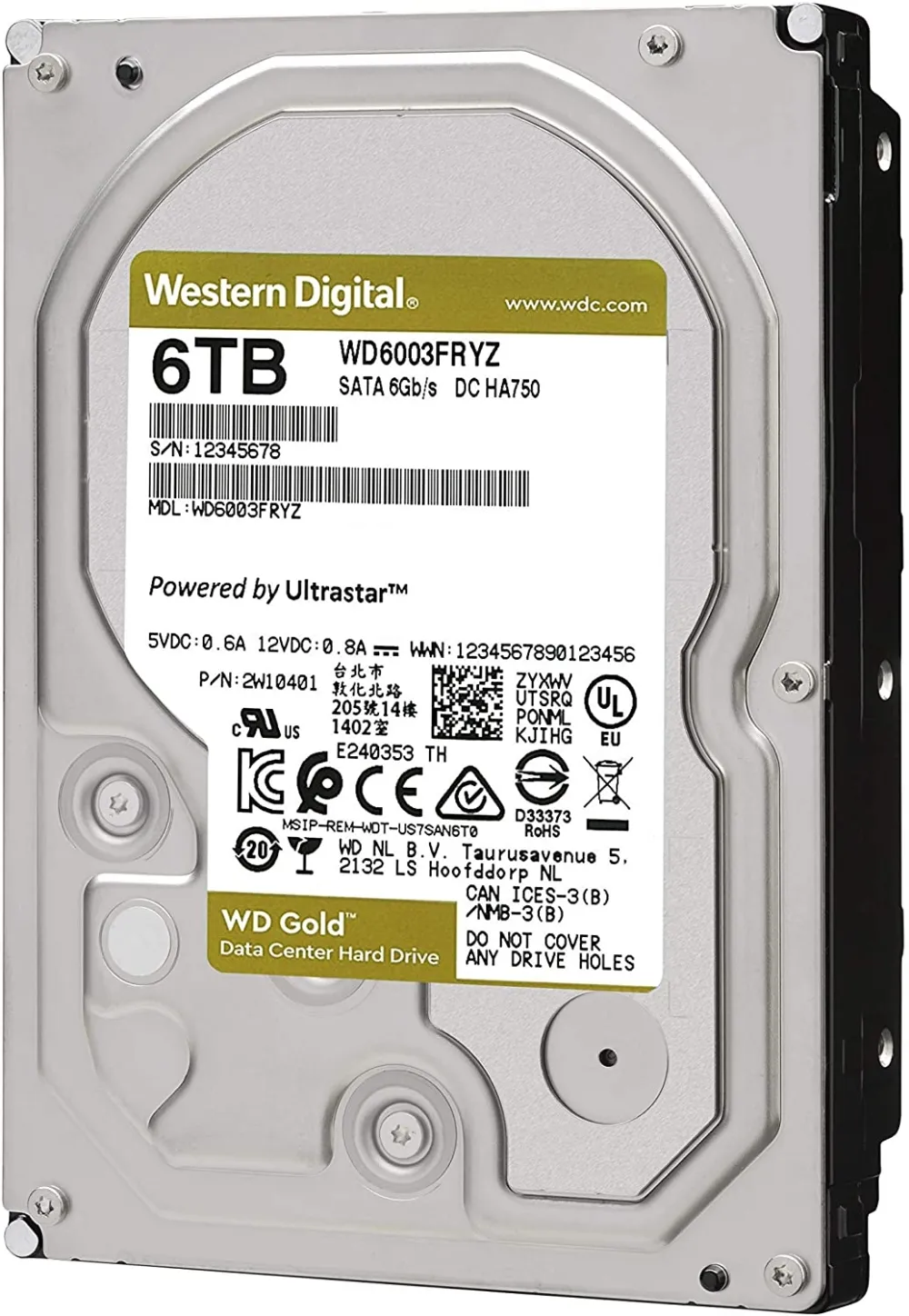 Твърд диск, Western Digital Gold Datacenter HDD 6 TB - SATA 6Gb/s  7200 rpm 128MB