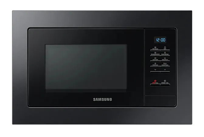 Микровълнова печка, Samsung MG23A7013CA/OL, Built-in microwave grill, Ceramic Inside, 23l, 800 W, Blue LED Display, Black door, Black stainless steel frame