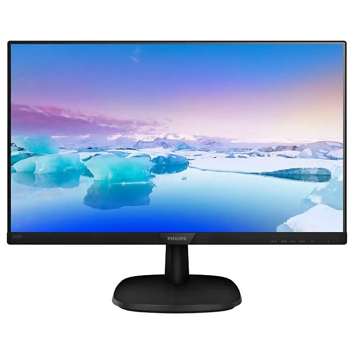 Монитор, Philips 243V7QJABF, 23.8" IPS WLED, 1920x1080@75Hz, 4ms GtG, 250cd m/2, 1000:1, DCR 200M:1, FlickerFree, Low Blue Mode, 2Wx2, Tilt, D-SUB, HDMI, DP