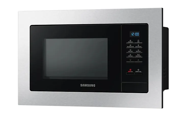 Микровълнова печка, Samsung MG23A7013CT/OL, Built-in microwave grill, Ceramic Inside, 23l, 800 W, Blue LED Display, Black door, Stainless steel frame - image 1