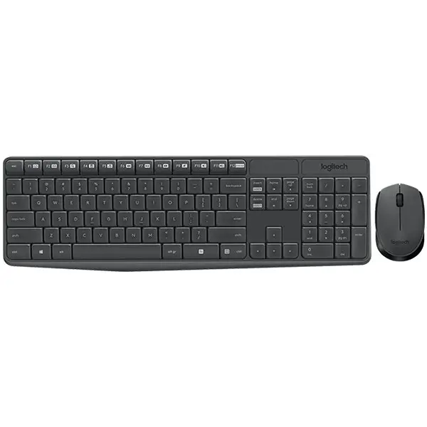 Комплект, Logitech MK235 Wireless Keyboard and Mouse Combo - Grey - US INTL