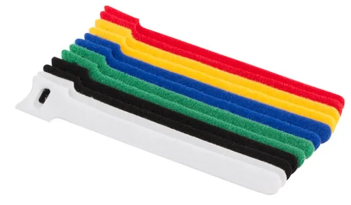 Кабелна връзка, Lanberg velcro cable ties 12mmx15cm 12pcs, white, black, green, blue, yellow, red - image 1