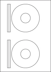 УНИВЕРСАЛНИ ЕТИКЕТИ - CD ROM 116 mm - 2 броя на лист - PN BR0008 - OUTLET - GENTLE - `100 листа`