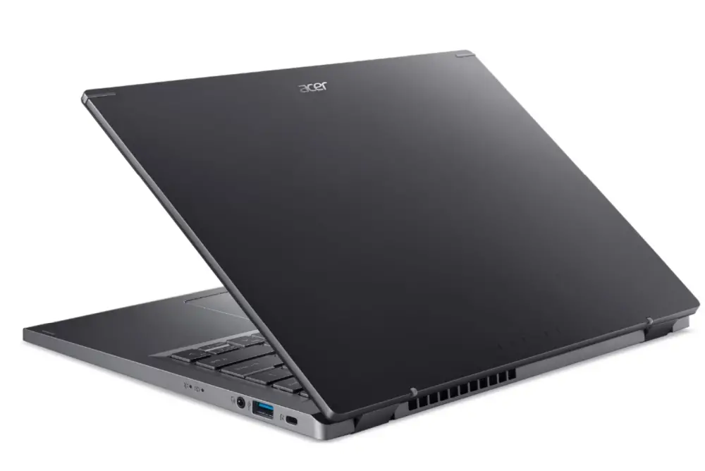 Лаптоп, Acer Aspire 5, A514-56M-37LP, Core i3-1315U (up to 4.5GHz, 10MB), 14" WUXGA IPS SlimBezel, 16GB DDR5, 512GB PCIe NVMe SSD, Intel UMA, FHD Cam, Wi-Fi 6AX, BT, FP, KB Backlit, No OS, Gray - image 3