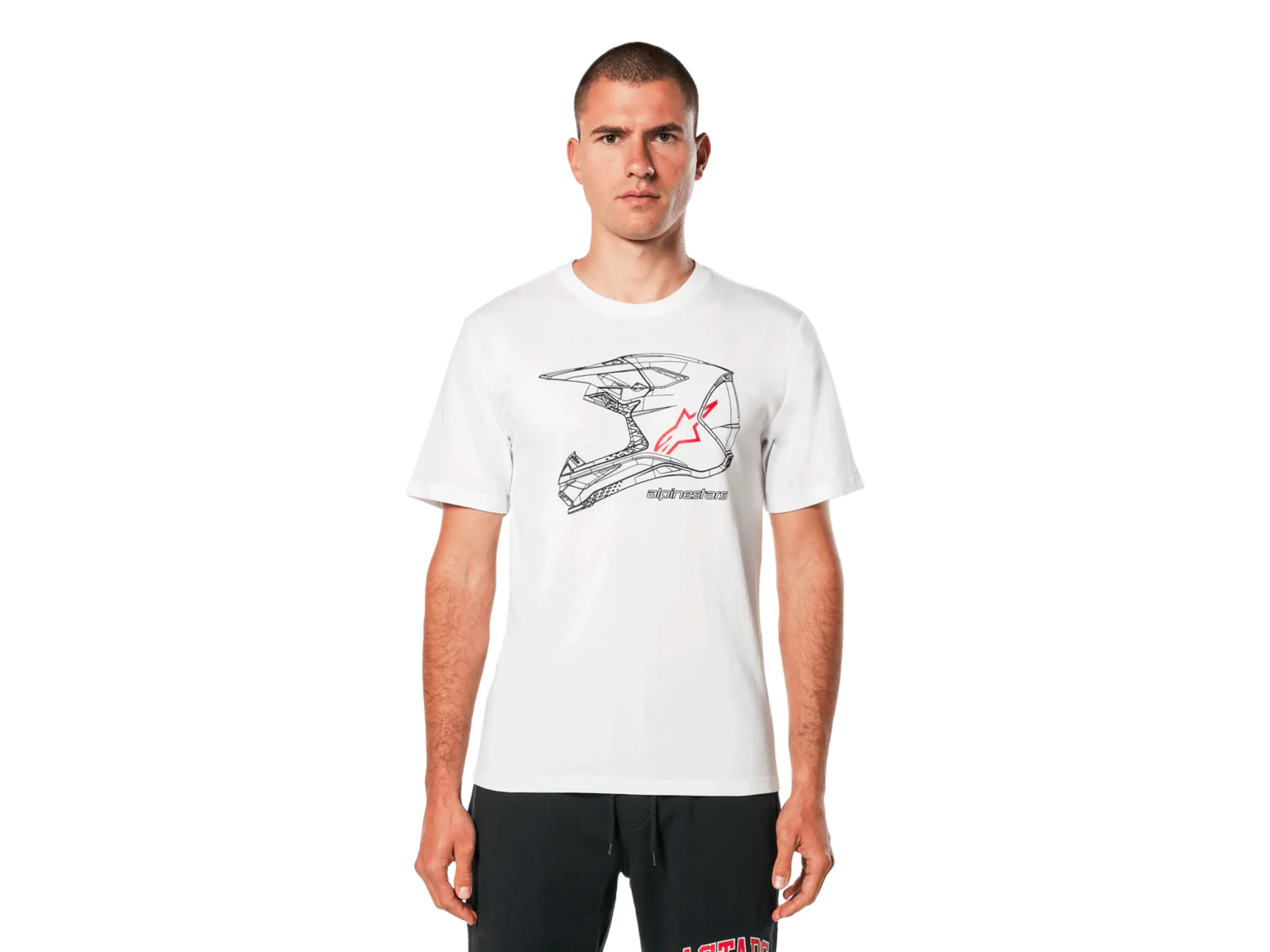 Тениска MX HELMET CSF TEE WHITE ALPINESTARS