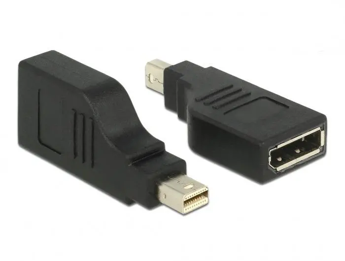 Адаптер Delock, mini DisplayPort 1.2 мъжко - DisplayPort женско, 4K, 90°