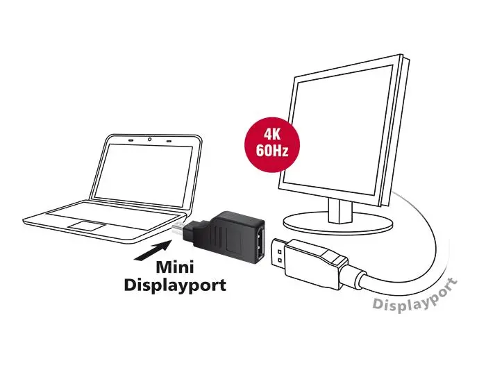 Адаптер Delock, mini DisplayPort 1.2 мъжко - DisplayPort женско, 4K, 90° - image 1