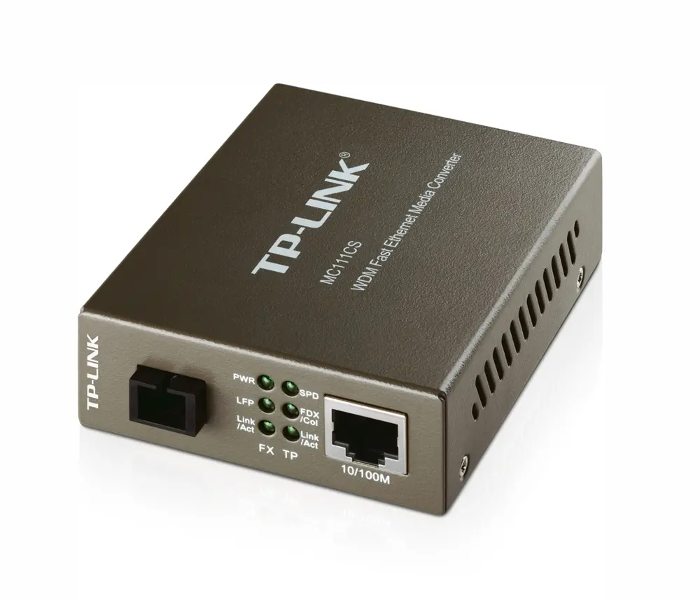 Конвертор TP-LINK MC111CS, 10/100M RJ45 към 100M SM SC влакно, Tx1550/ Rx1310nm,