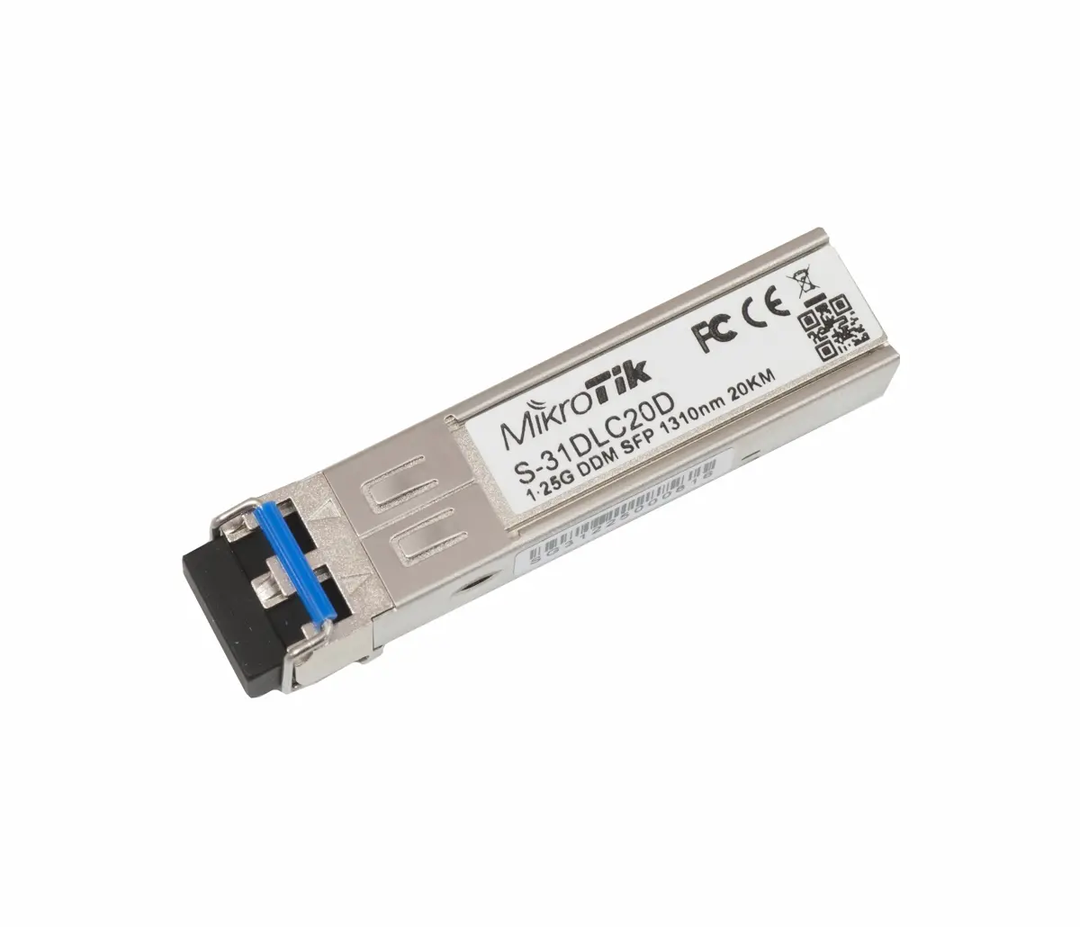 SFP модул MikroTik S-31DLC20D, 1.25G, 1310nm Dual LC, up to 20 kilometer Single Mode, DDM