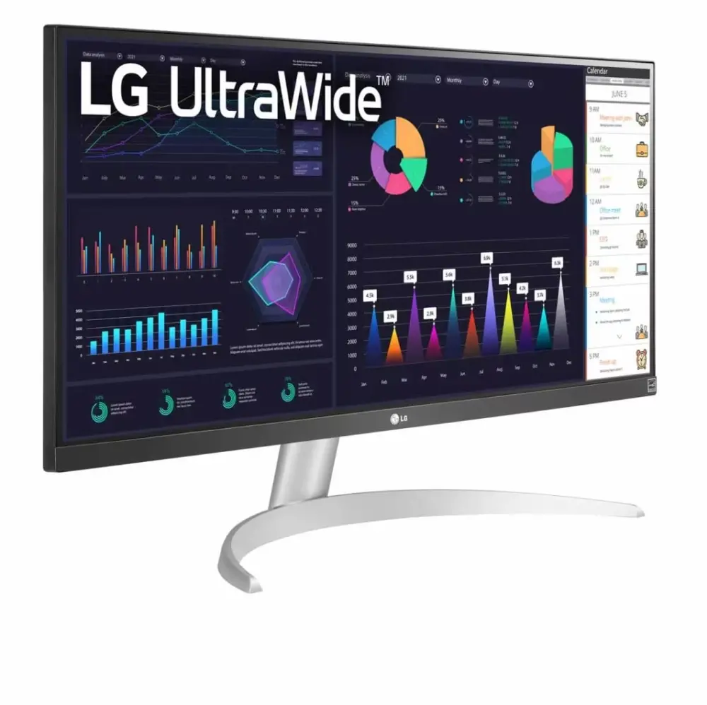 Монитор, LG 29WQ600-W, 29" UltraWide Full HD, IPS Panel, 1ms MBR, 1000:1, 250 cd/m2, 21:9, 2560 x 1080, HDR 10, sRGB 99%, FreeSync, 100Hz, USB Type-C, Speacers, HDMI, DP, Tilt, Headphone Out, Black - image 3