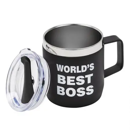 Термо чаша WORLD'S BEST BOSS - черна - image 1