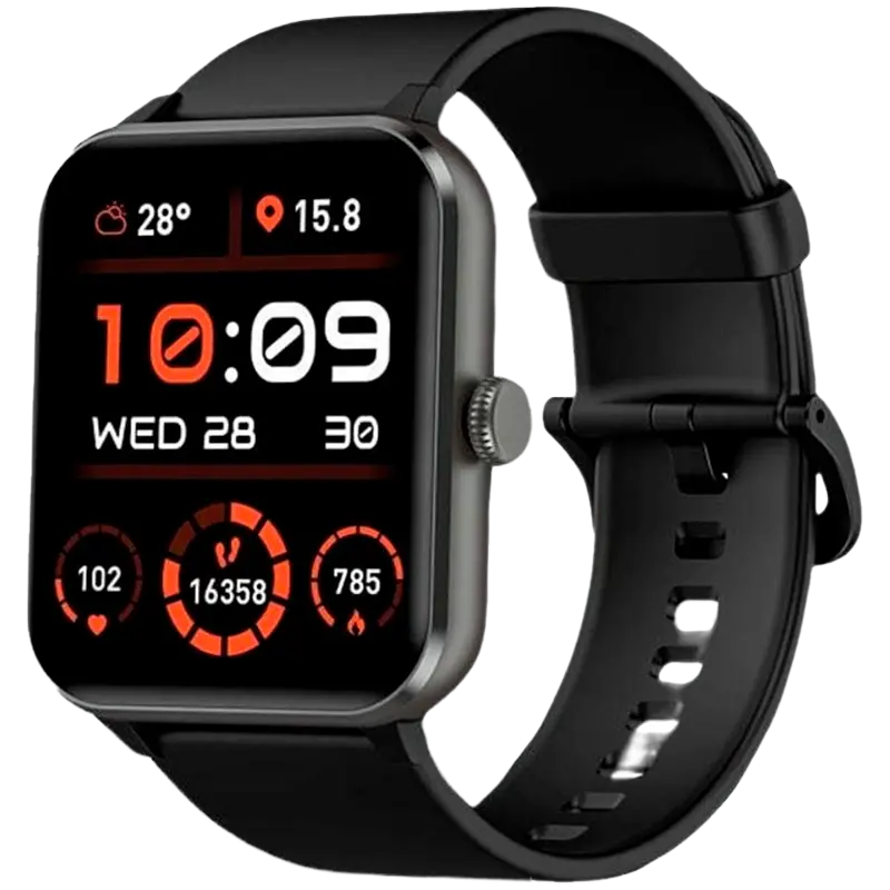 Blackview R50, 1.85-inch TFT HD, 350mAh Battery, 24-hour SpO2 Detection + Heart Rate Monitoring, Calls and SMS notification, Black