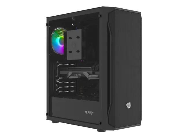 Кутия за компютър, Fury PC Case Shobo SH4 RGB Midi Tower, Window, Black - image 4