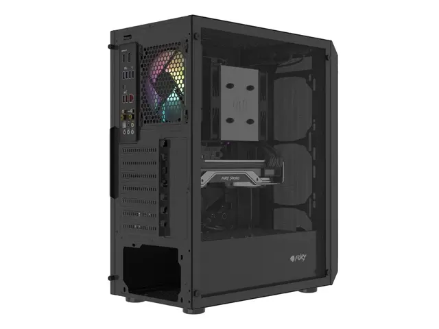 Кутия за компютър, Fury PC Case Shobo SH4 RGB Midi Tower, Window, Black - image 5