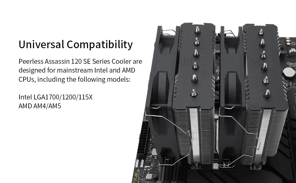 Thermalright охладител CPU Cooler Peerless Assassin 120 SE - Dual-Tower - LGA1851/LGA1700/AM5 - image 13