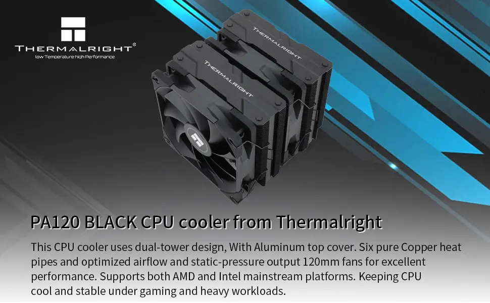 Thermalright охладител CPU Cooler Peerless Assassin 120 Black - Dual-Tower - LGA1851/LGA1700/AM5 - image 8