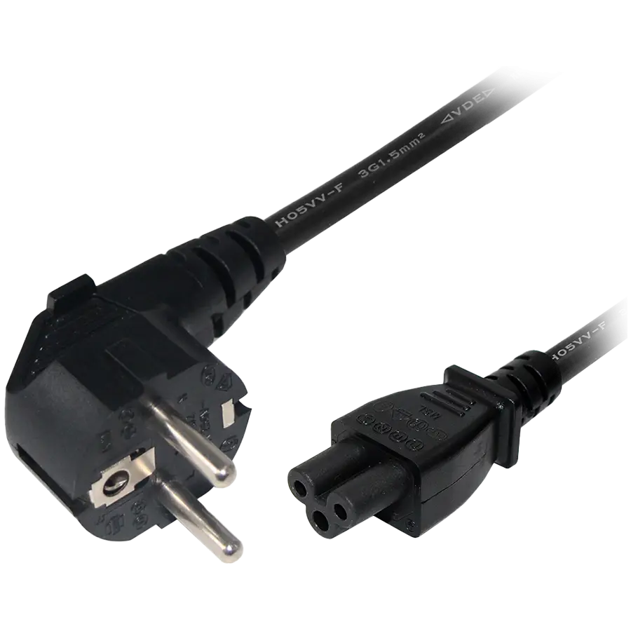 Mimosa EU Power Cord, black (60 cm, 2 ft), for PoE Injector 24V and PoE Injector 50V, 501-00095