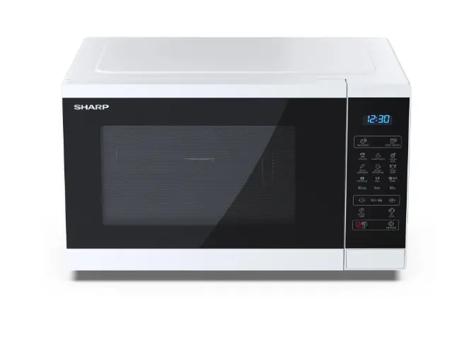 Микровълнова печка, Sharp YC-MG252AE-W, Fully Digital, Built-in microwave grill, Grill Power: 1000W, Plastic and Glass/Painted, 25l, 900 W, Housing Material Microwave-Steel, LED Display Blue, Timer & Clock function, Child lock, Defrost, Cabinet Colour: White - image 3