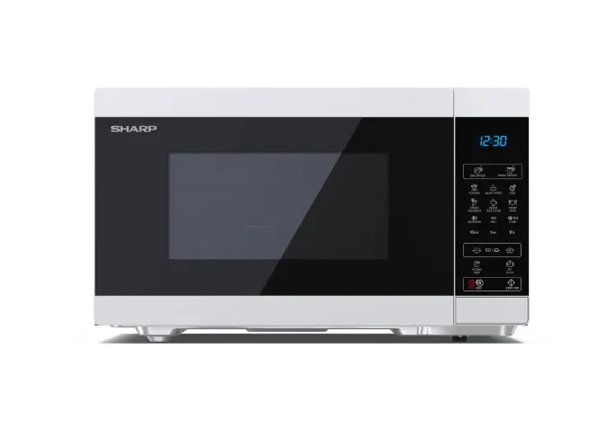 Микровълнова печка, Sharp YC-MG81E-W, Fully Digital, Built-in microwave grill, Grill Power: 1100W, Plastic and Glass/Painted, 28l, 900 W, Housing Material Microwave-Steel, LED Display Blue, Timer & Clock function, Child lock, Defrost, Cabinet Colour: White