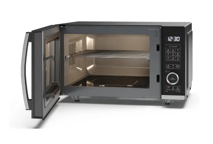 Микровълнова печка, Sharp YC-QG204AE-B, Semi Digital, Flatbed,  Built-in microwave grill, Grill Power: 1000W, Plastic and Glass/Painted, 20l, 800 W, Housing Material MicrowaveSteel, LED Display White, Timer & Clock function, Child lock, Defrost, Cabinet Colour: Black - image 2