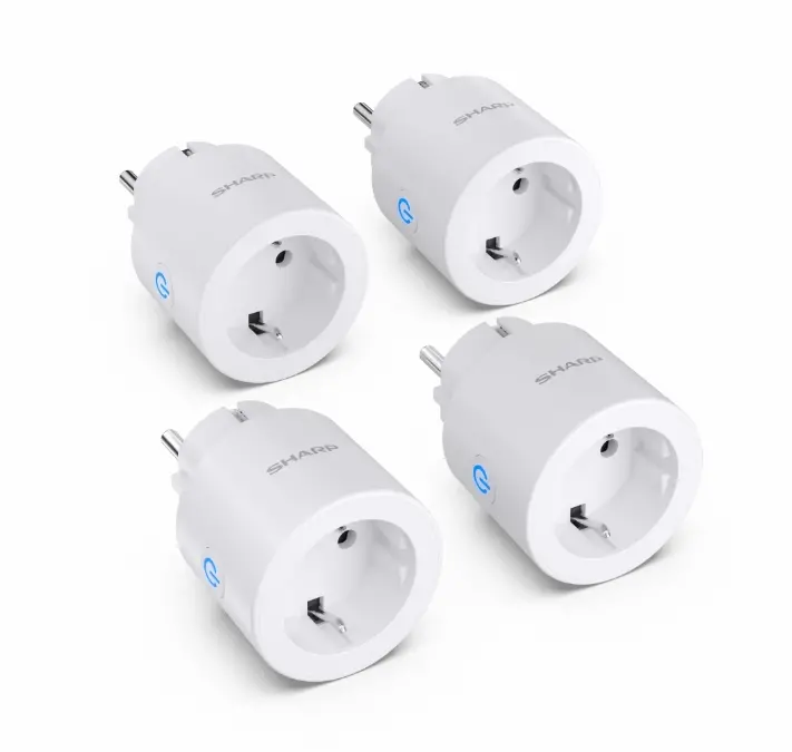 Аксесоар, Sharp SGPH01EW4P - WiFi Smart Plug - 4 pack, 802.11 b/g/n (2.4GHz), Child Protection, Google Assistant, Alexa, White