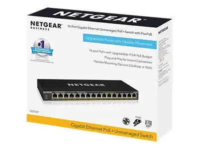 NETGEAR GS316P 16PT GIGABIT UNMNGED SWITCH 16xFlexPoE+ Up to 115W metal case - image 3