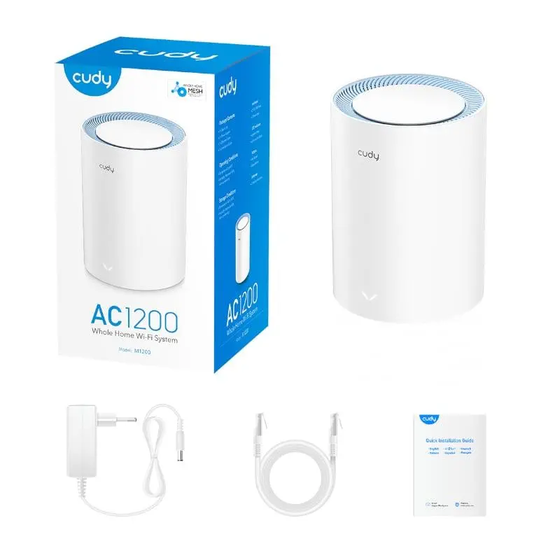 Безжична Mesh система Cudy M1200 2, AC1200 Dual Band, 2.4/5 GHz, 300 -  867 Mbps, 1 брой - image 3