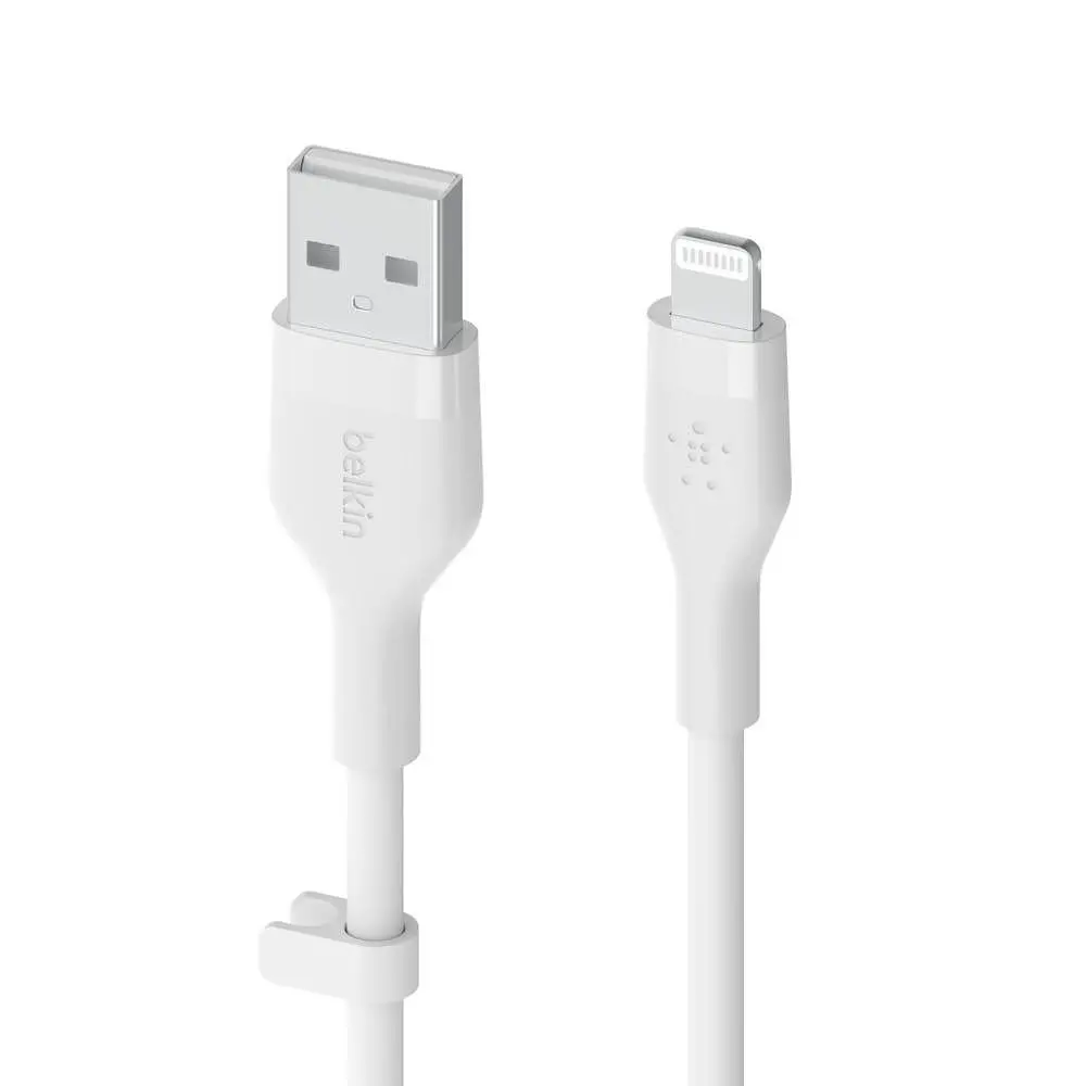 Кабел силиконов Belkin BOOSTCHARGE Flex USB-A/Lightning 1M, Бял - image 2