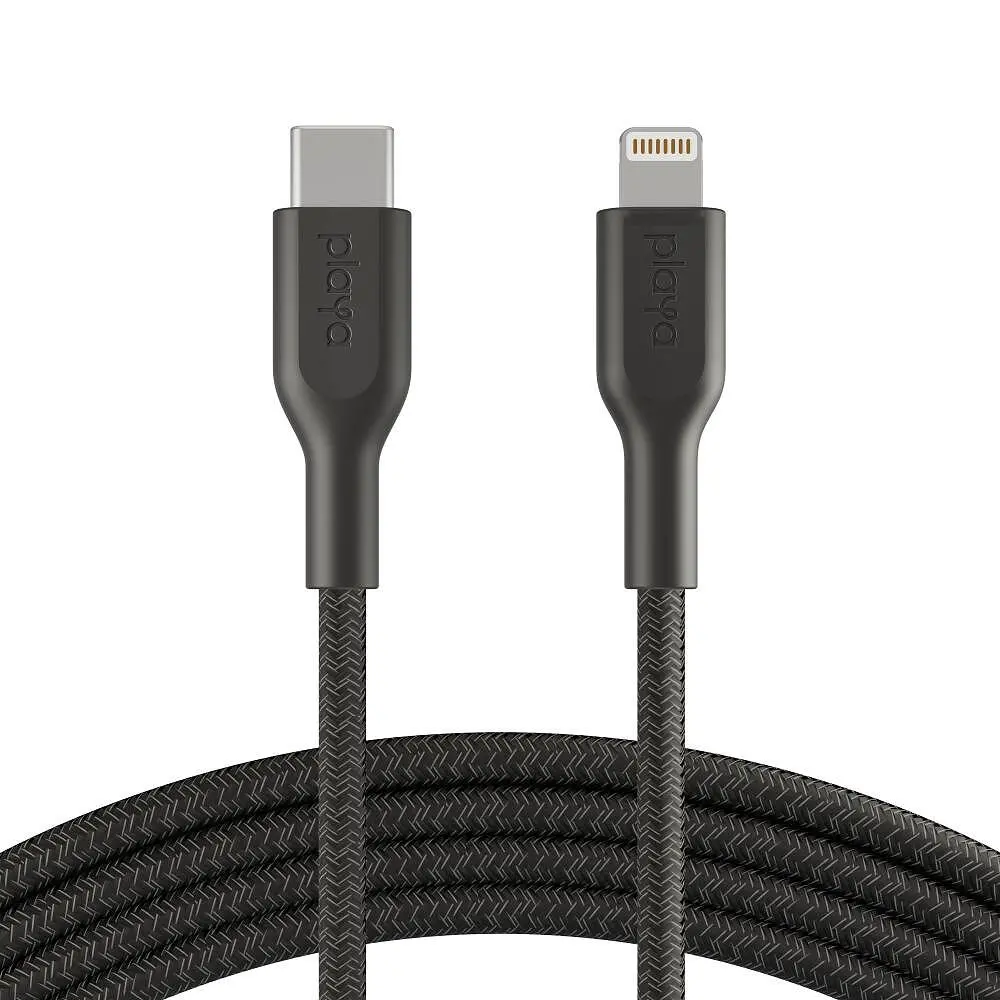 Кабел с оплетка Belkin Playa USB-C към Lightning 1M, Черен - image 2