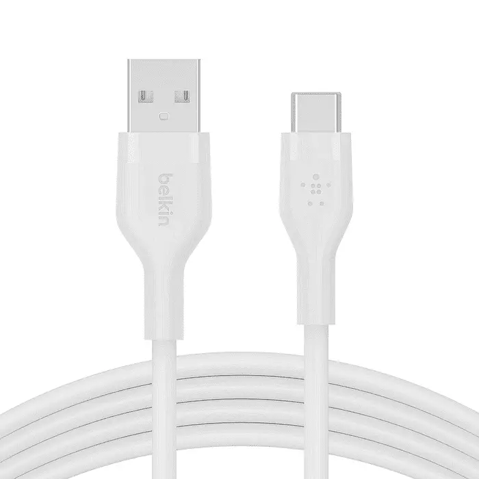 Кабел, Belkin BOOST CHARGE Flex Silicone cable USB-A to USB-C - 1M - White