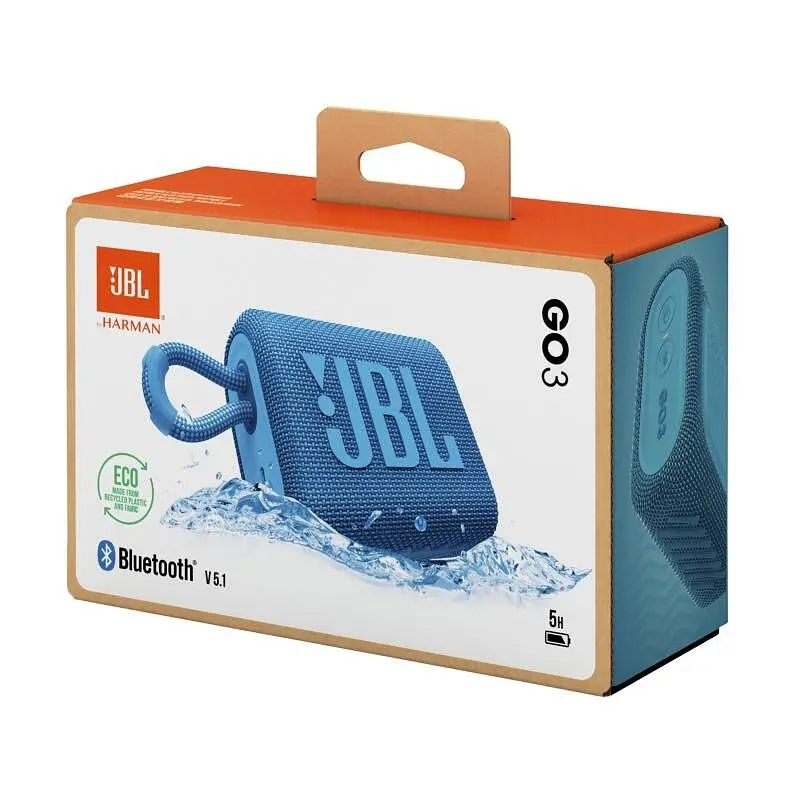 Тонколони, JBL GO 3 ECO BLU Portable Waterproof Speaker - image 1